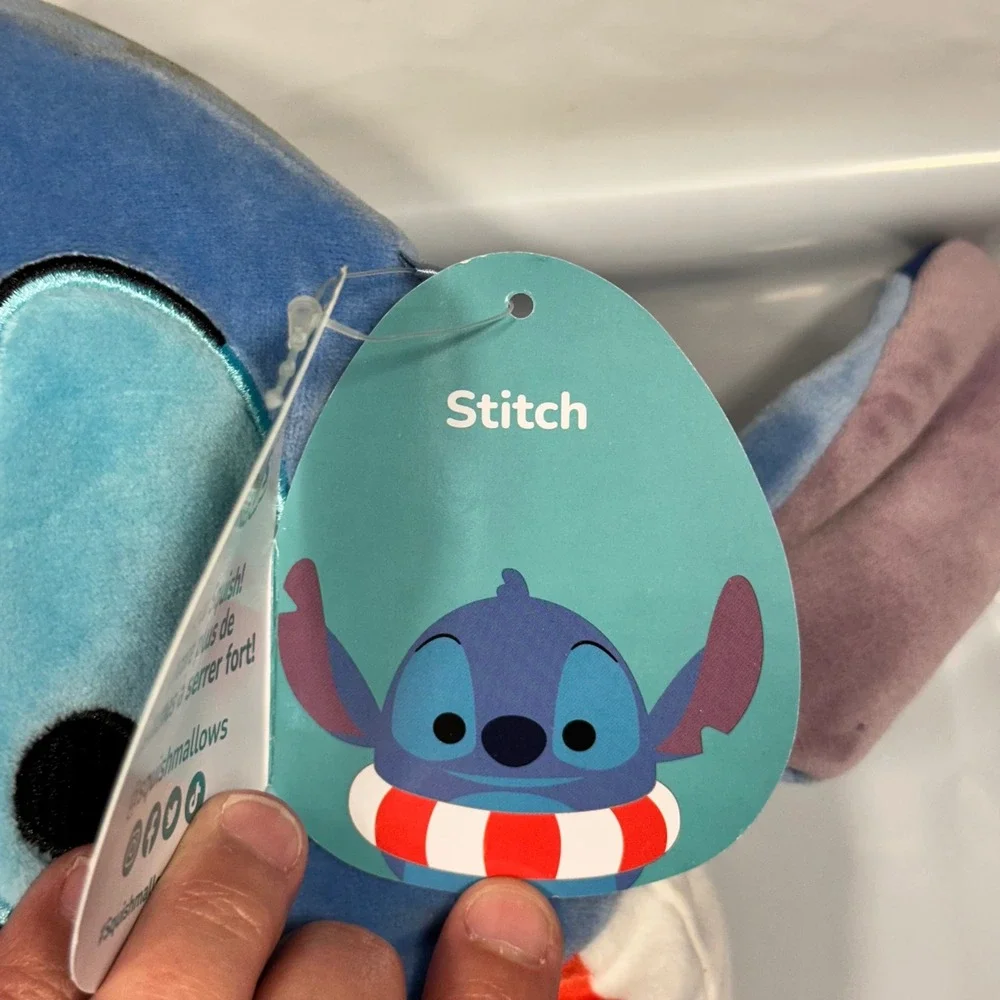 Squishmallows Stitch Plush Unisex 8 Inch Blue Summer Inner Tube Disney Excellent